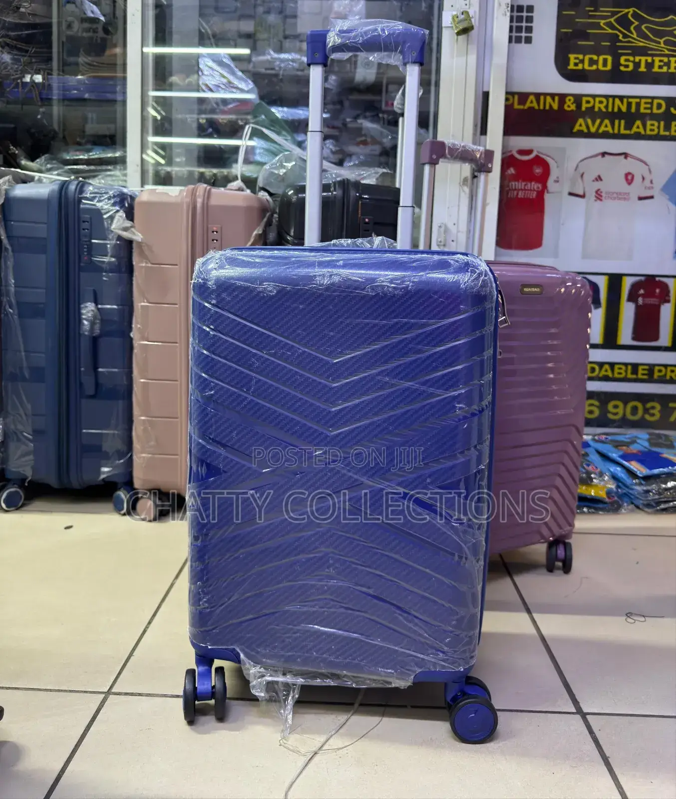Navy Blue 56 Cm Small Size Rubber Unbreakable Suitcase