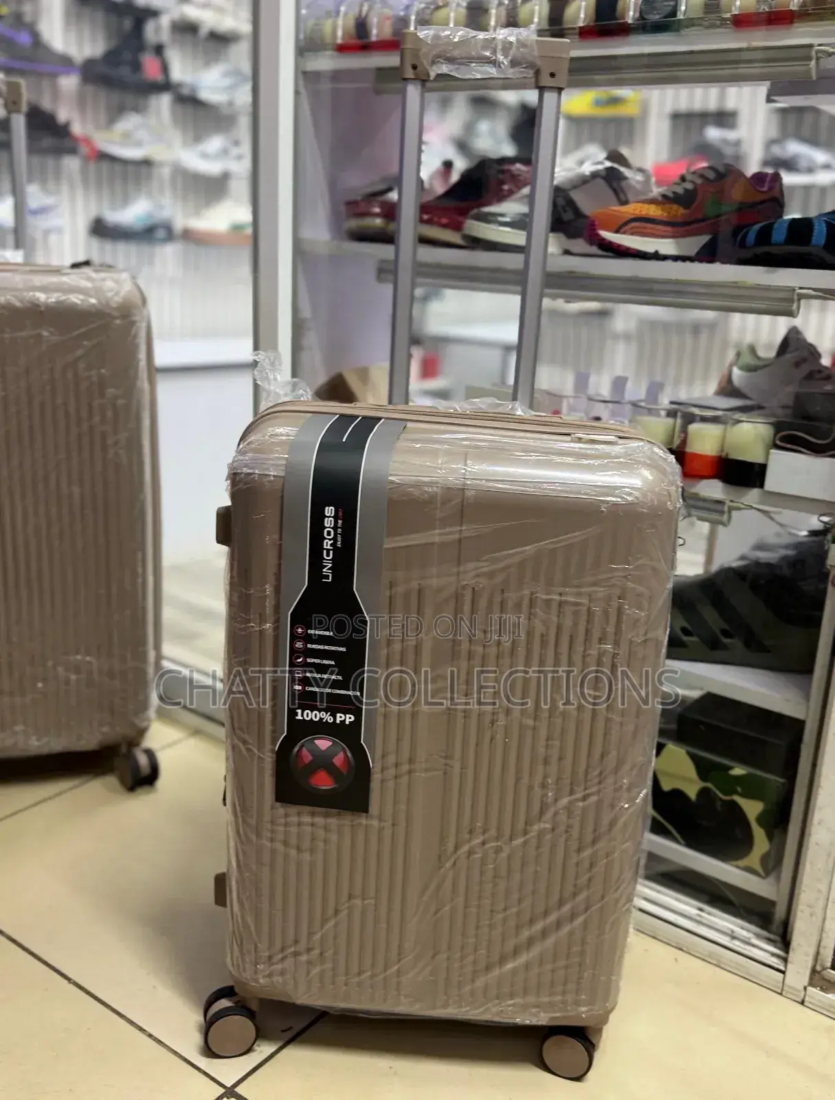 Beige 60 Cm Medium Size Rubber Unbreakable Suitcase