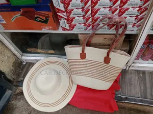 Beach Bag for Women and Straw Hat