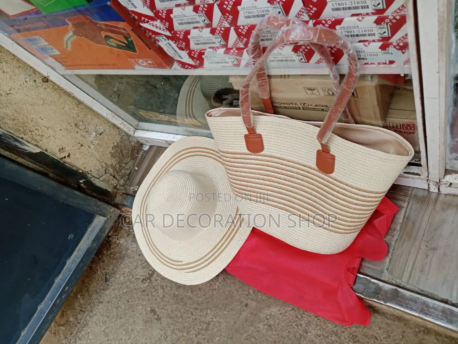 Wooven Beach Ladies Matching Summer Hat With Bag
