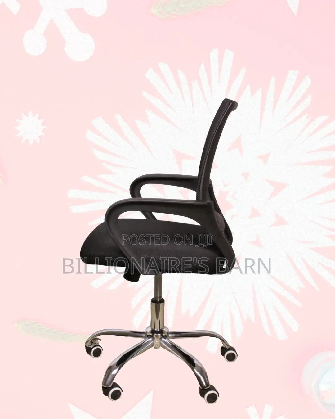 Secretarial Mesh Office Chair Fabric Seat With Lumbar Support Modern