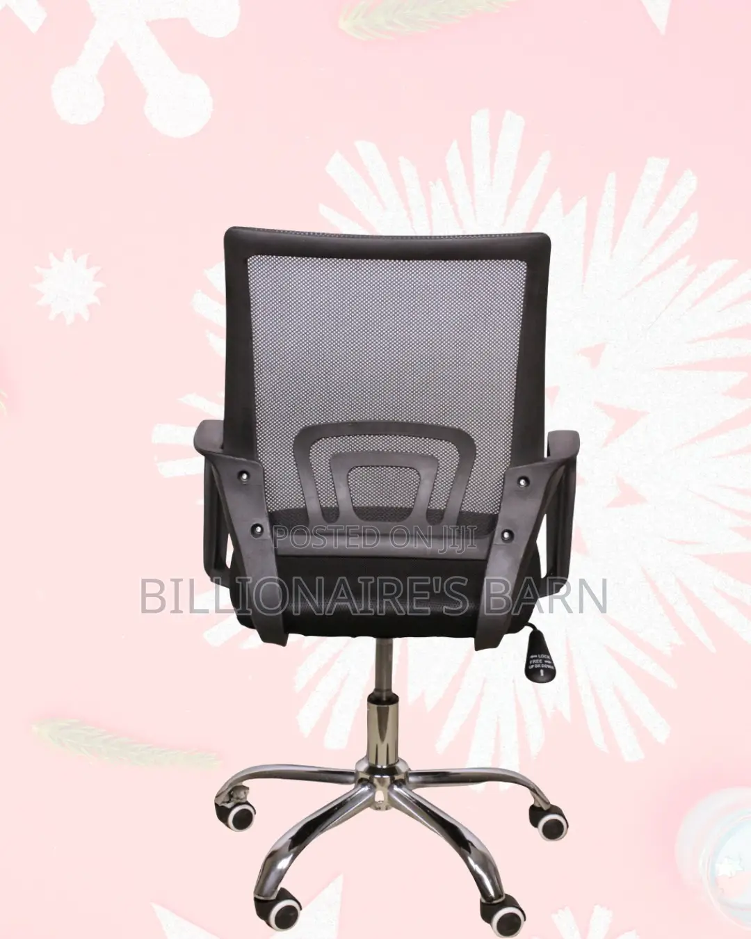 Secretarial Mesh Office Chair Fabric Seat With Lumbar Support Modern