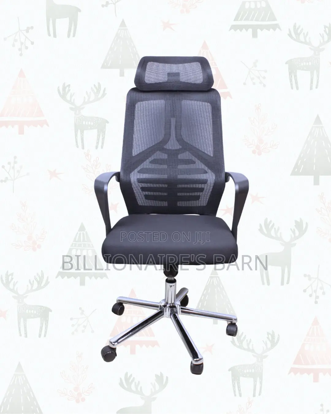 High Back Mesh Office Chair Headrest Lumbar Support Seating