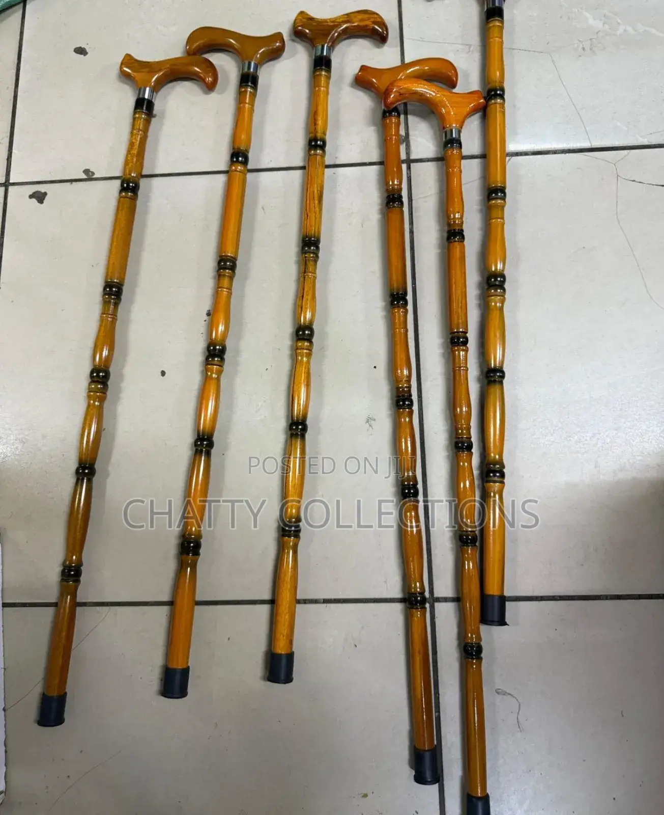 Light Brown Unisex Mahogany Wooden Walking Sticks