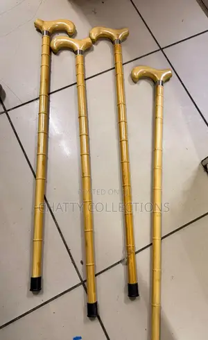 Brown Unisex Mahogany Wooden Walking Sticks