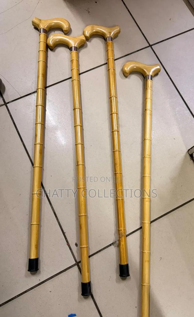Brown Unisex Mahogany Wooden Walking Sticks