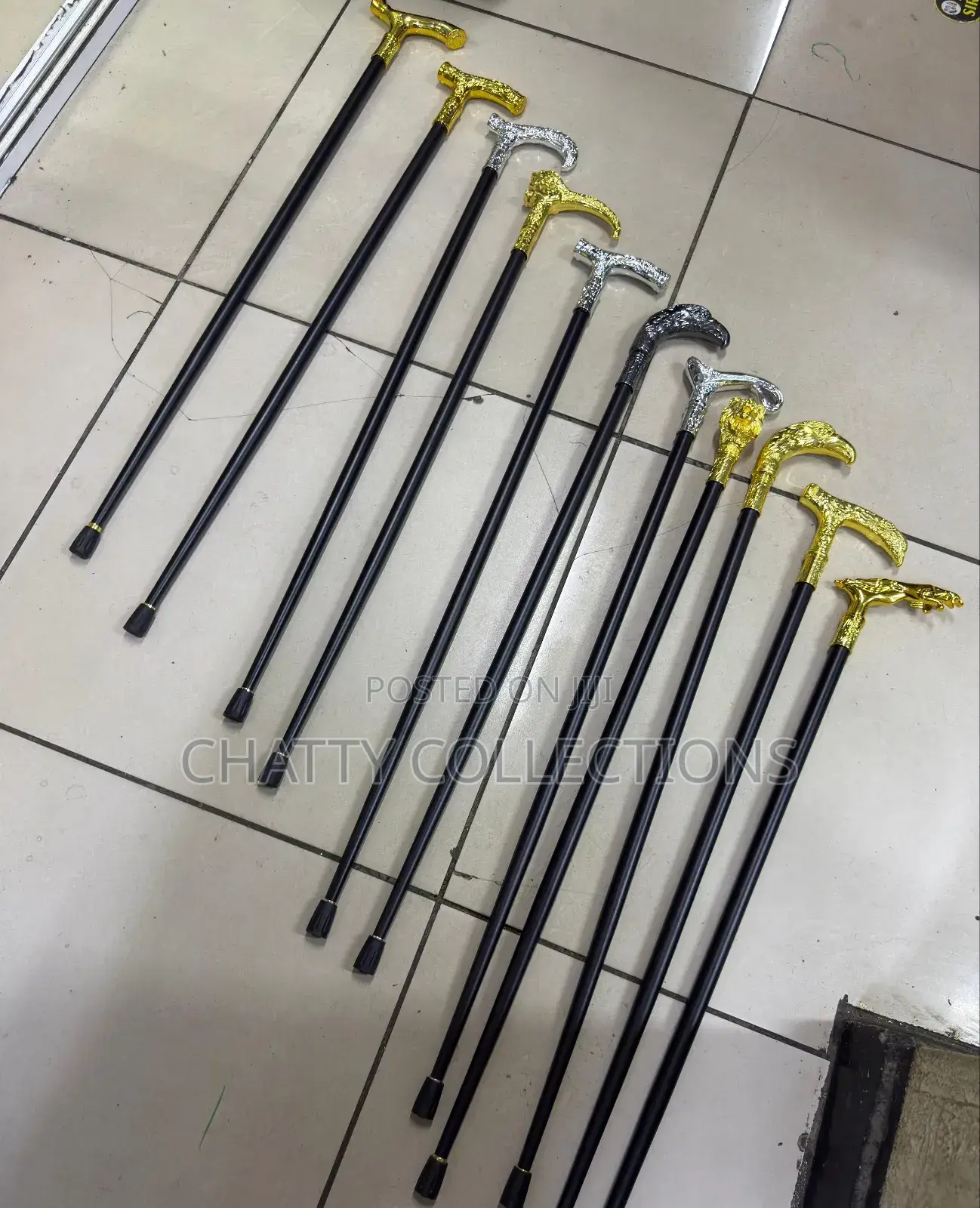 Stylish Pimped Men Walking Sticks With Sword Golden/Silver Handle
