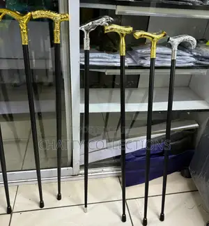 Stylish Pimped Men Walking Sticks With Sword Golden/Silver Handle