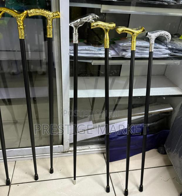 Stylish Pimped Walking Sticks 
With Sword 
Golden/Silver Handle - thumbnail 2