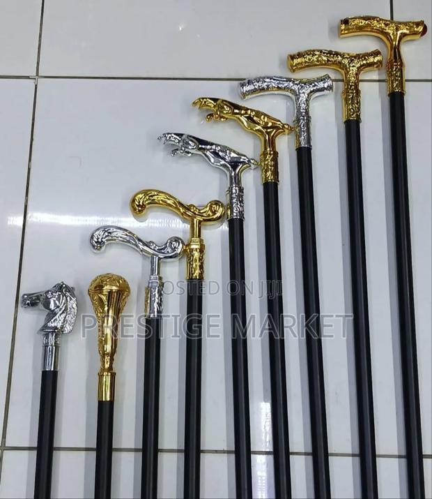 Stylish Pimped Walking Sticks 
With Sword 
Golden/Silver Handle - thumbnail 5