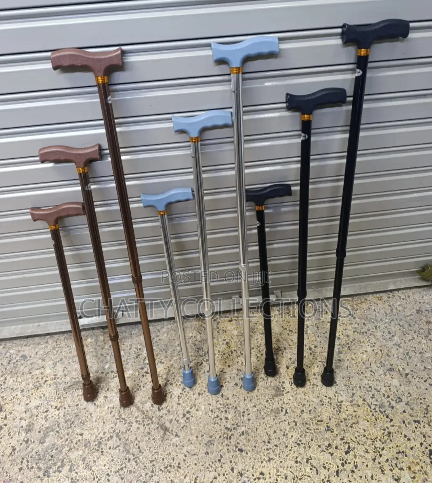 Adjustable Metallic Walking Sticks.