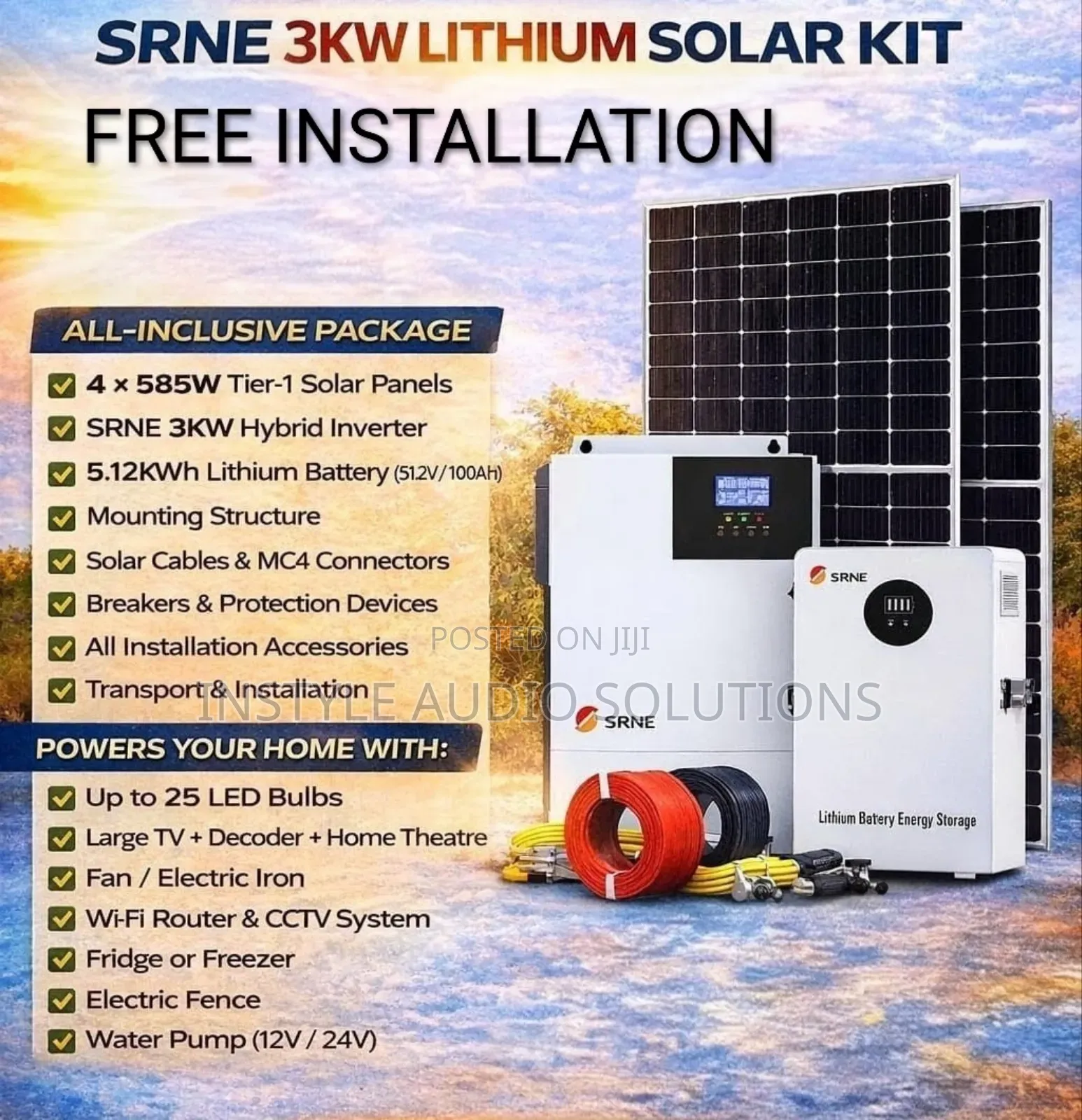 3kw Solar Package - 5 12kwh Lithium Solar Kit