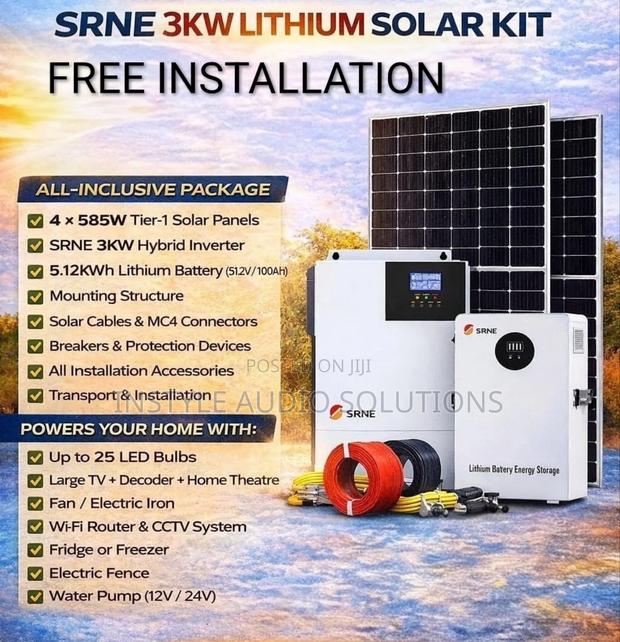 3kw Solar Package - 5 12kwh Lithium Solar Kit - main view