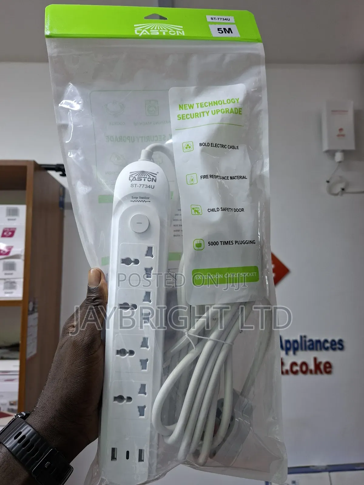 Heavy Duty 4ways Extention Cable.Surge Protector, 3m,Caston St-7734u