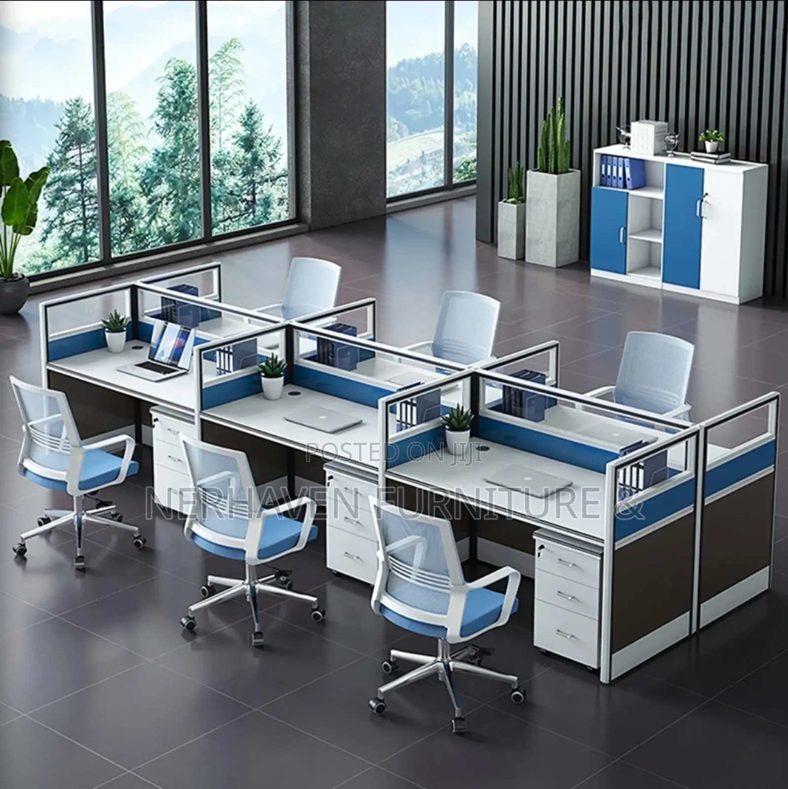 6 Seater Modern Workstation – Stylish Team Desk