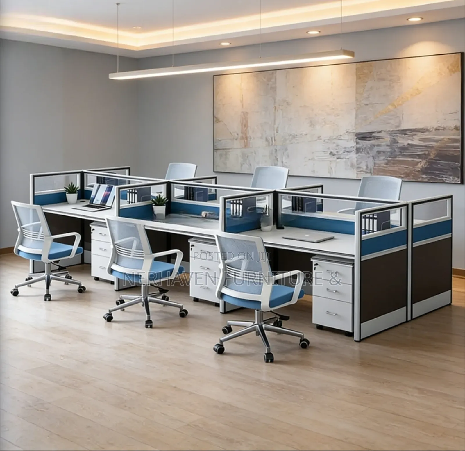 6 Seater Modern Workstation – Stylish Team Desk
