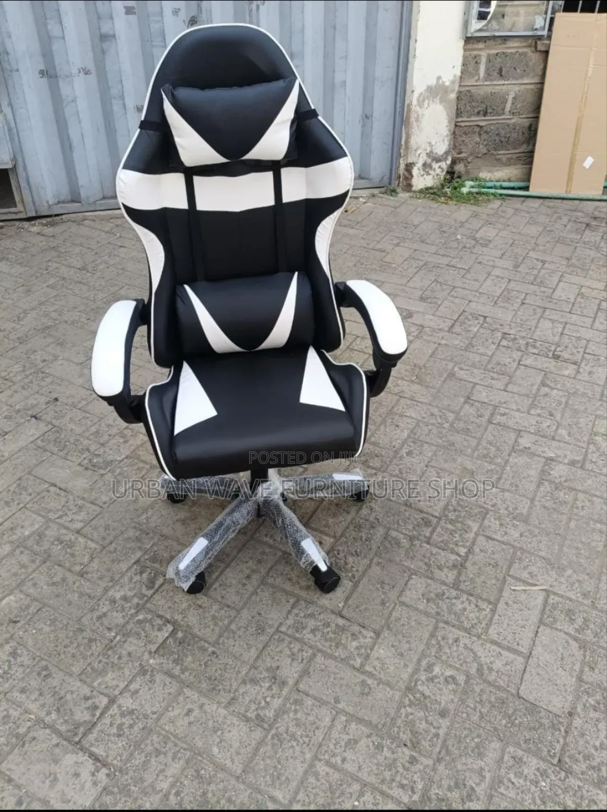 Black White Office Gaming Swivel Chair