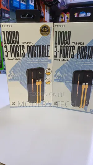 Tecno 10,000mah Power Bank – Portable Fast Charging Power Bank