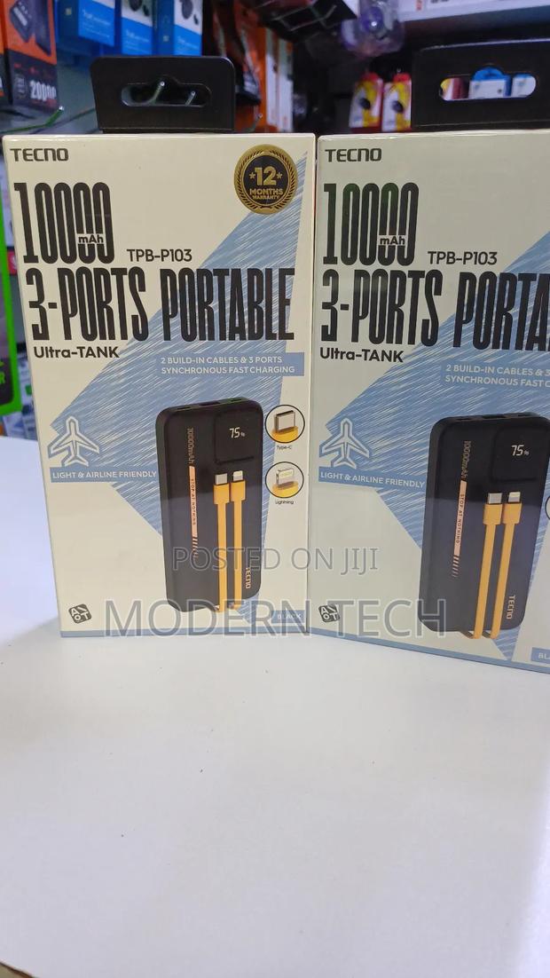 Tecno 10,000mah Power Bank – Portable Fast Charging Power Bank - thumbnail 2