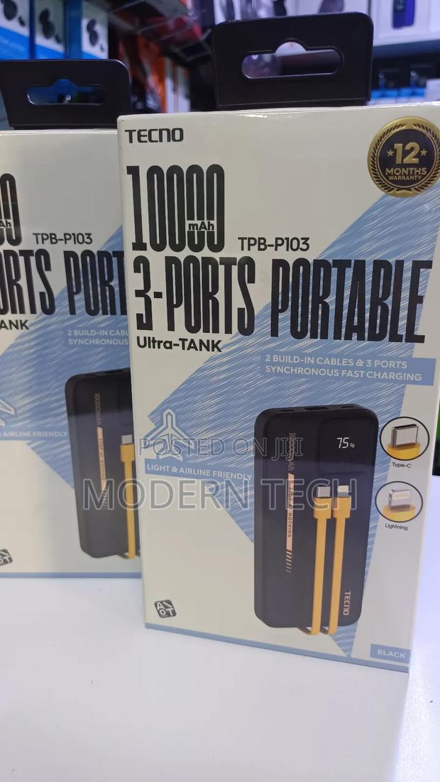 Tecno TPB-P103 10000mah Ultra-Tank Power Bank