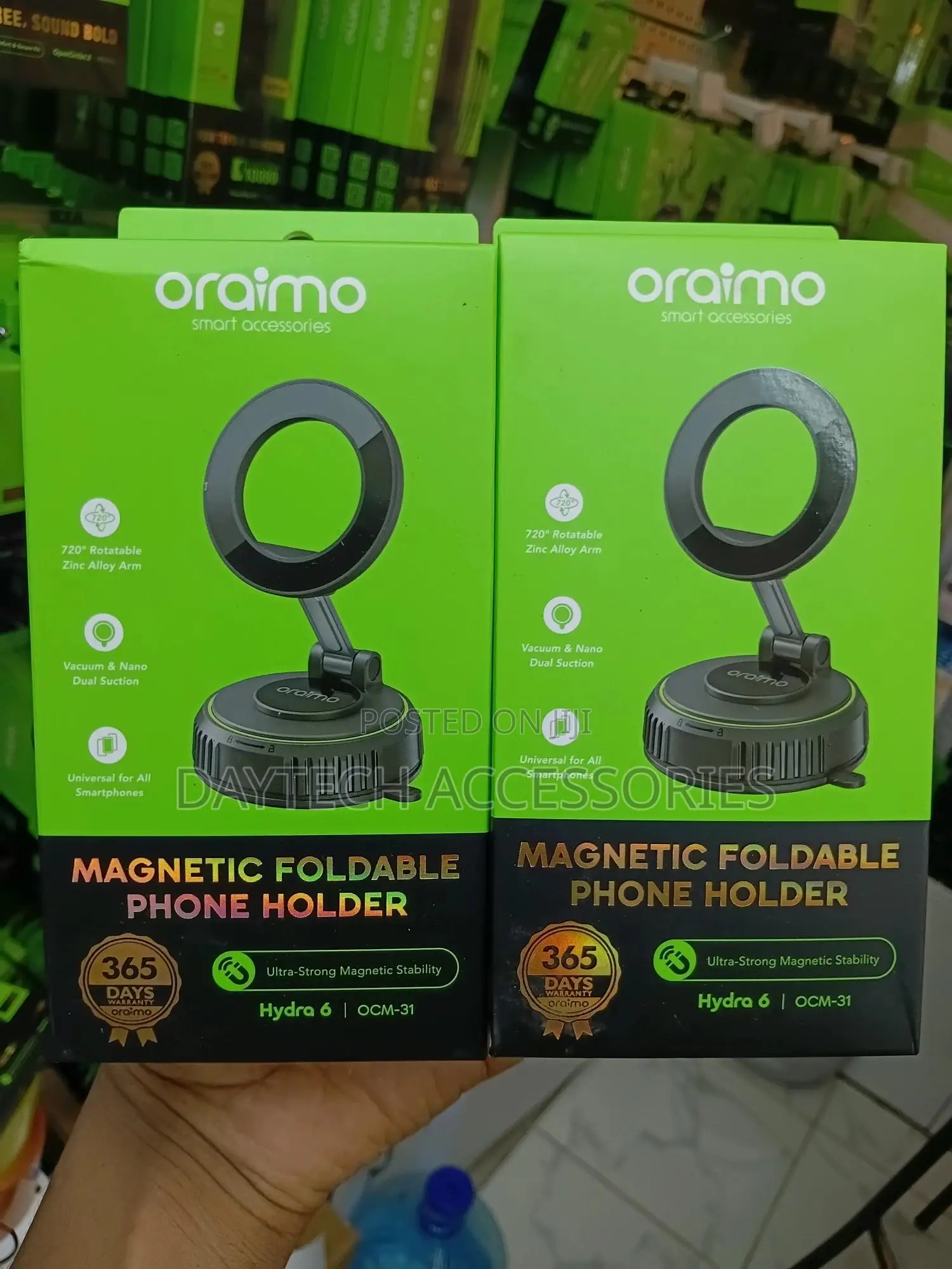 Oraimo Hydra 6 Magnetic Foldable Phone Holder 720-Degree Rotating.