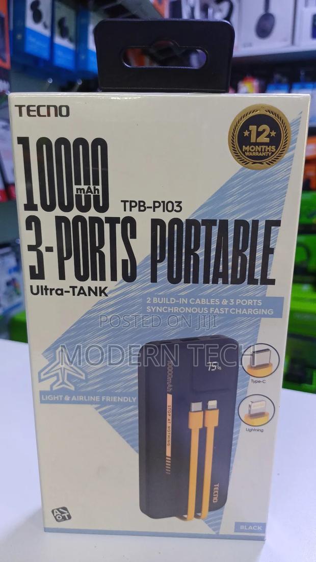 Tecno TPB-P103 Compact Fast Charging Power Bank 10000mah