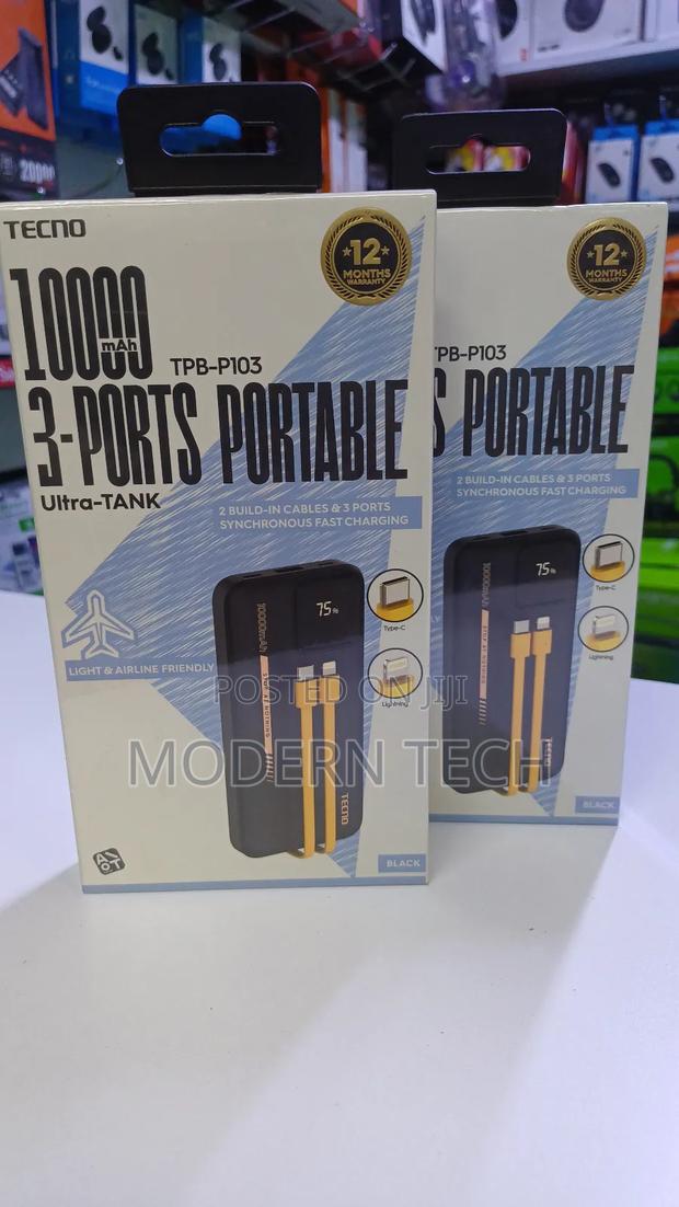 Tecno Ultra-Tank Portable Charger 10000mah (Dual Output)