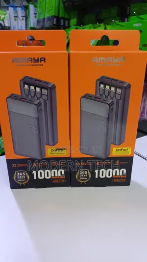 Amaya 10000mah Apb-F129 22.5w Power Bank With 4 Built-in Cables