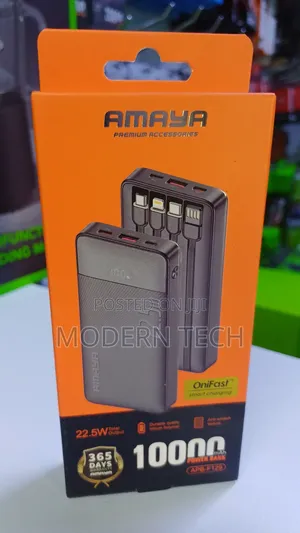 Amaya 10000mah Power Bank (Apb-F129) Led Display, Multi-Cable