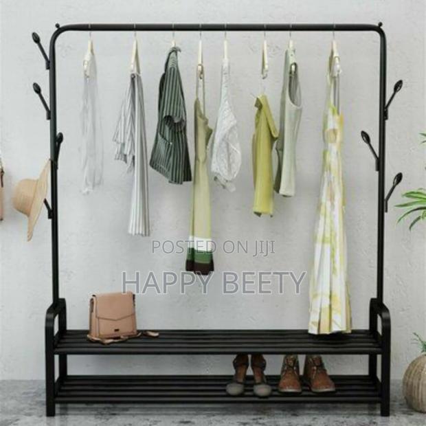 Fancy Hone Garment Rack With Lower Storage Rack