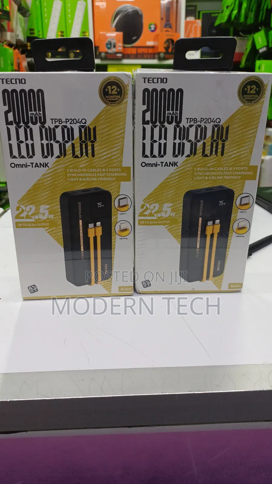 Tecno TPB-P204q 20000mah 22.5w Fast Charging Power Bank