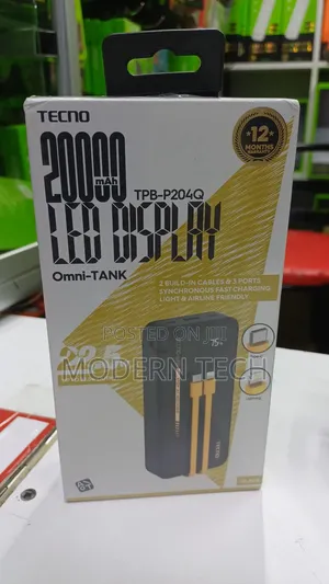 Tecno TPB-P204q High Capacity Power Bank 22.5w 20000mah
