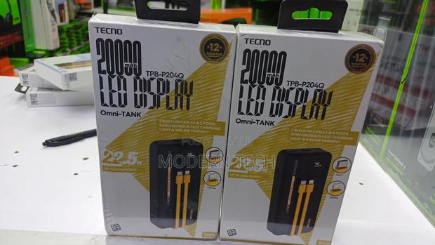Tecno 20000mah Omni-Tank Power Bank (Tpb-P204q) Fast Charge