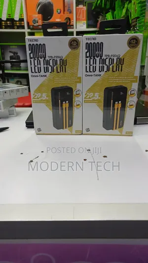 Tecno TPB-P204q 20000mah High Capacity Fast Charge Power Bank.
