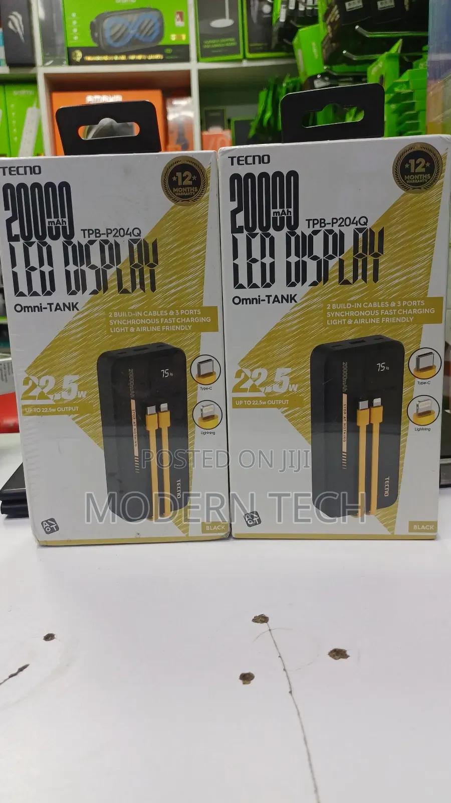 Tecno TPB-P204q 20000mah Power Bank With Led Display