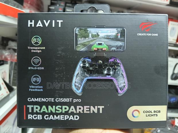 Havit G158bt Pro Transparent RGB Bluetooth Smartphones Gamepad.