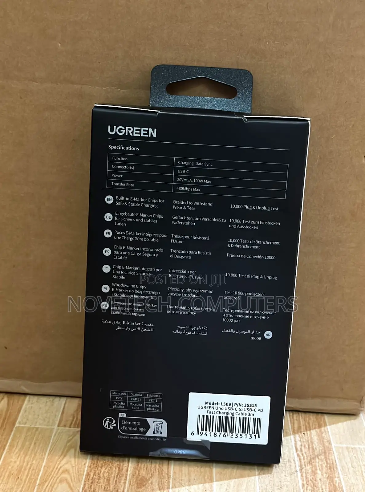 Ugreen Uno Robot Usb-C to Usb-C 100w Fast Charging 5a Cable 3m – L509