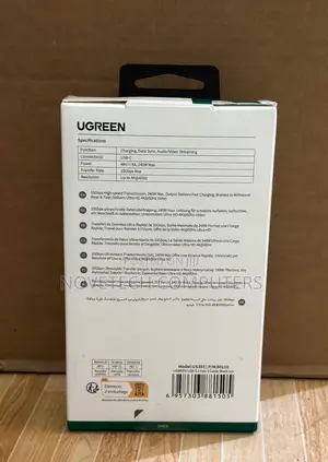 Ugreen 1 Meter 240w at 60hz Type-C to Type-C 3.2 Gen 2 Cable – Us355