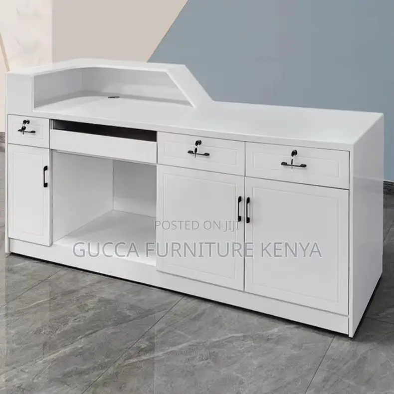 Professional Office White Reception Counter Desk