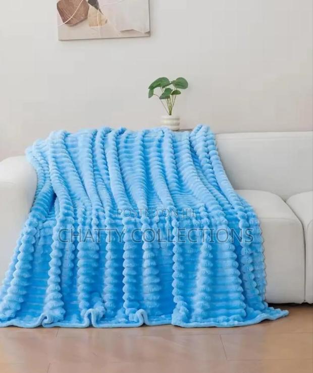 6 by 6 Sky Blue Warm Velvet Throw Blanket Fleece Blanket