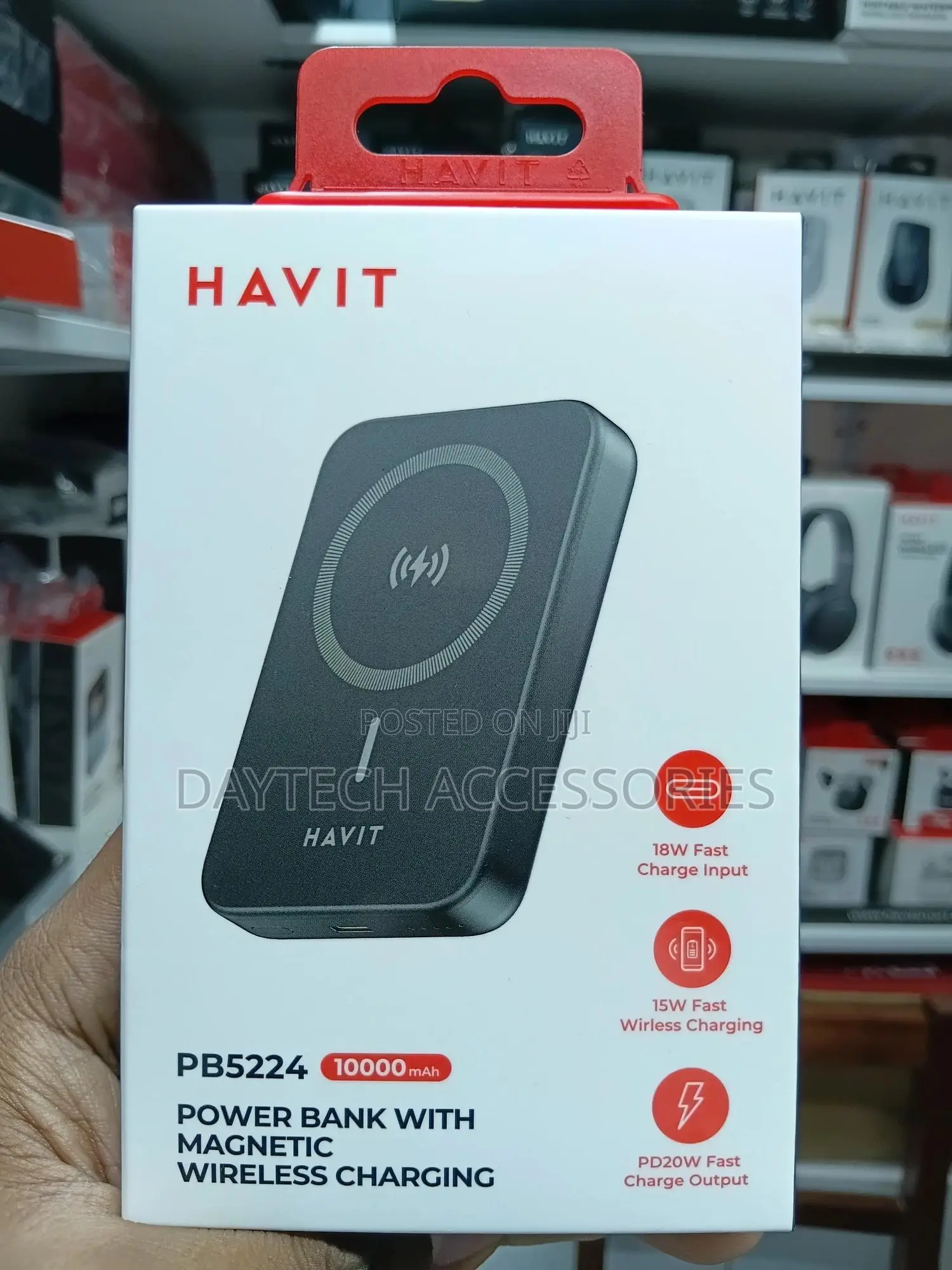 Havit Pb5224 Power Bank With Magnetic Wireless Charging.