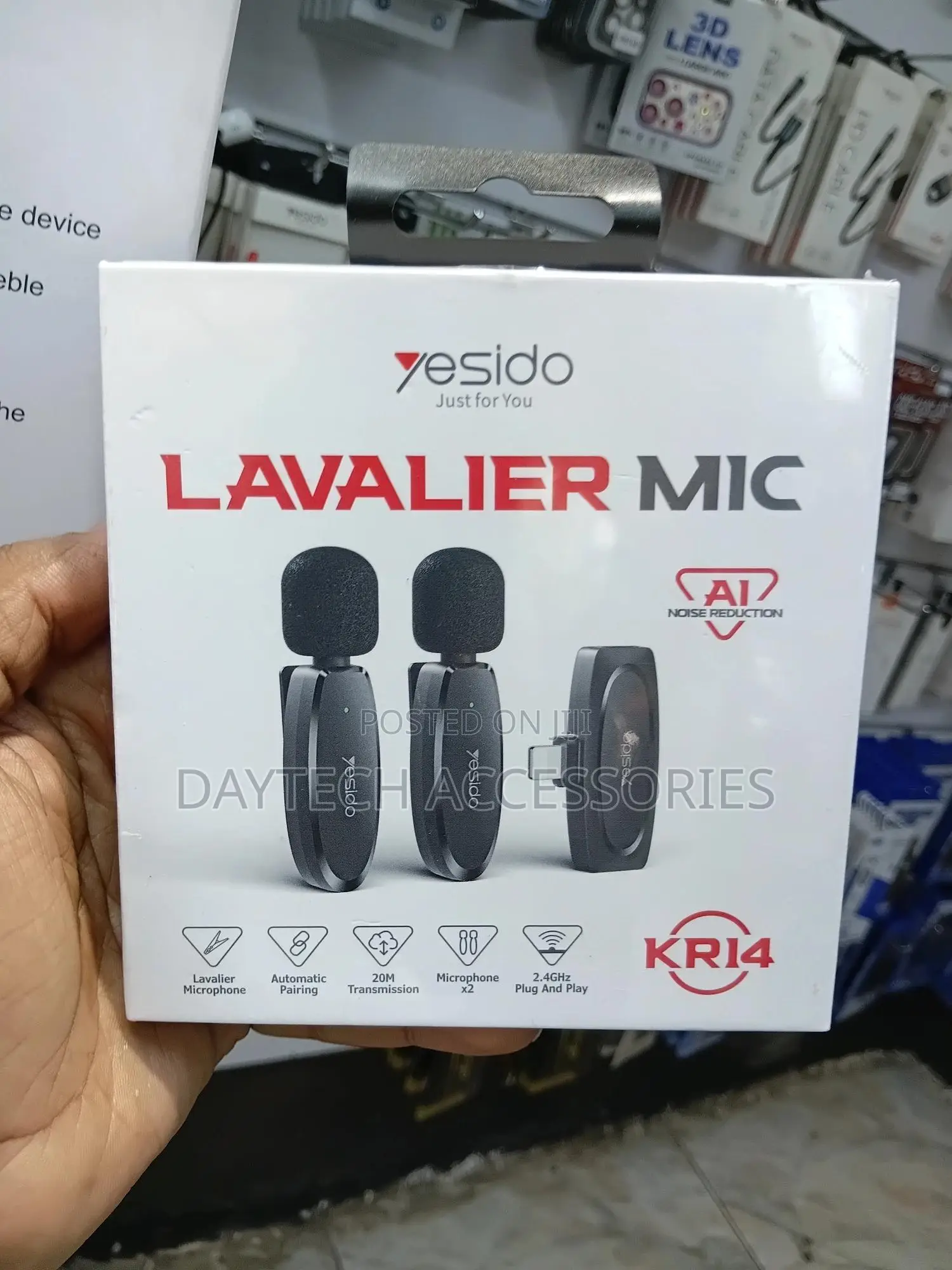 Yesido Kr14 Dual Wireless Lavalier Mic With Ai Noise Reduction