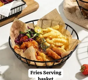 Fries Basket,French Fries Strainer/Holder for Serving (Round 20cm) HBC