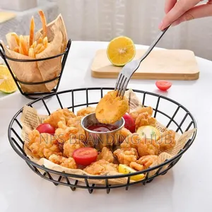 Fries Basket,French Fries Strainer/Holder for Serving (Round 20cm) HBC