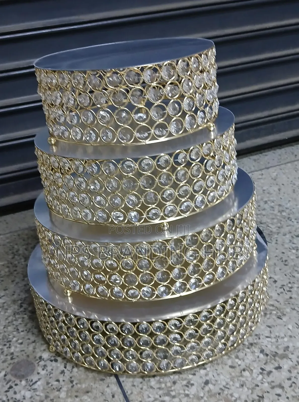 4pcs Iron Top With Crystals Cake Stand Size: 25/30/35/40cm E.H