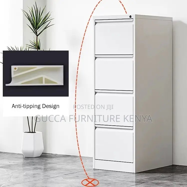 4-Drawers Space-Saving Metallic Locker Cabinet