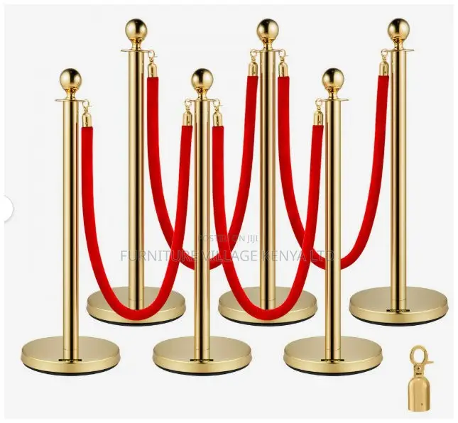 Gold Crowd Control Barrier Set of Six Pieces