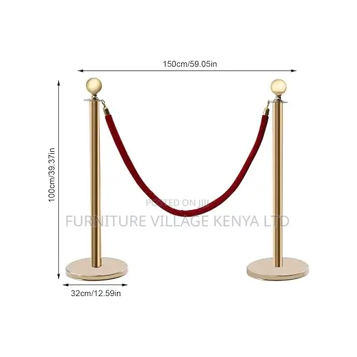 Gold Crowd Control Barrier Set of Six Pieces
