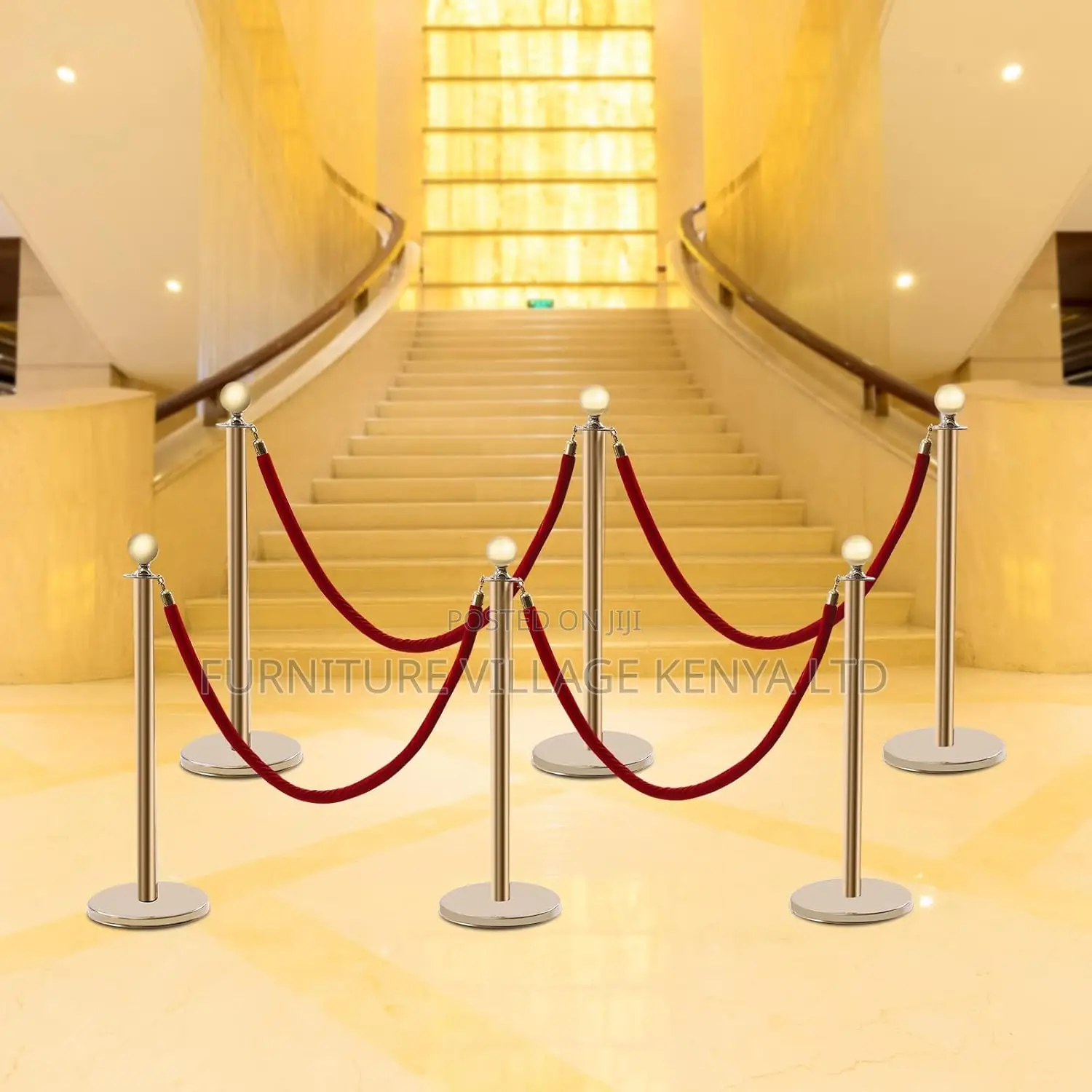 Gold Crowd Control Barrier Set of Six Pieces