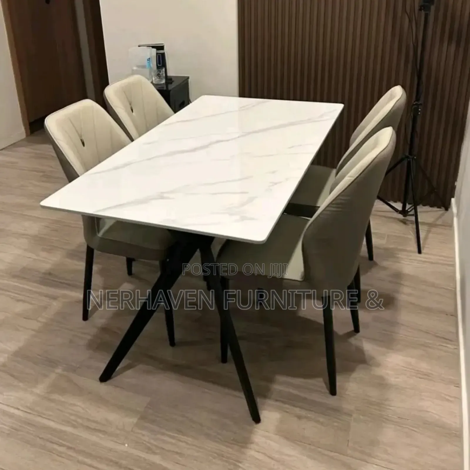 4 Seater Marble Dining Table – Contemporary Dining Set
